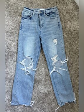Vervet Light Wash Ripped Boyfriend Jeans for Women - Casual Distressed Styl